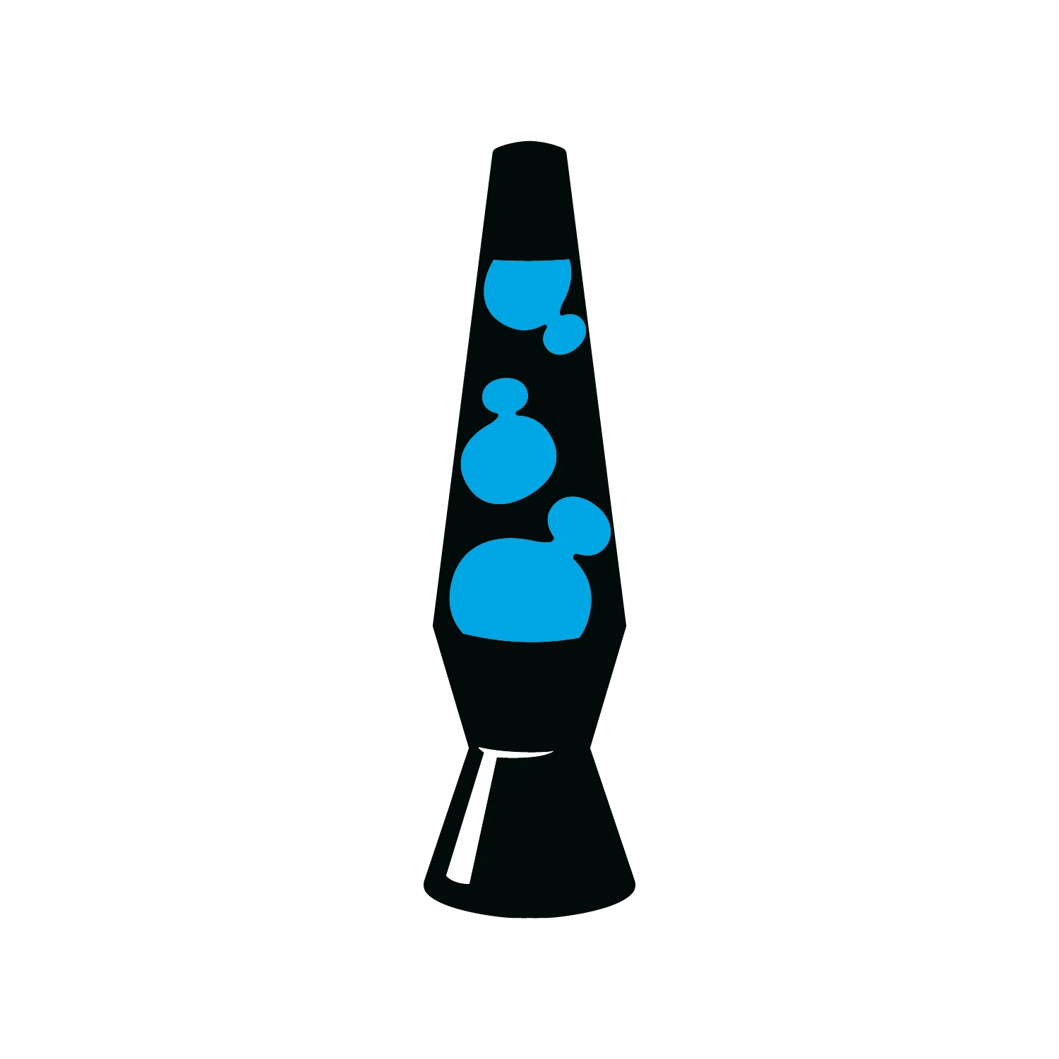 lampara de lava pujuso logo azul negro