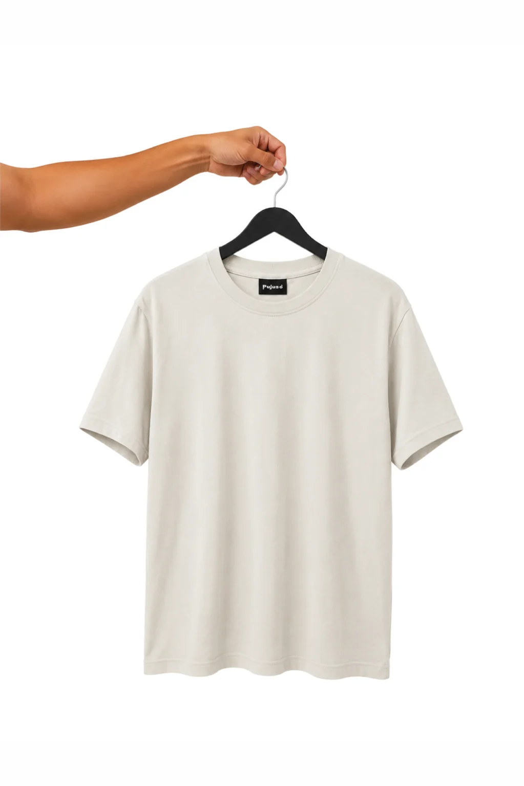 remera básica polera cuello redondo 100% algodón peruano color hueso pujusó industria boliviana hecho en santa cruz de la sierra bolivia calidad premium